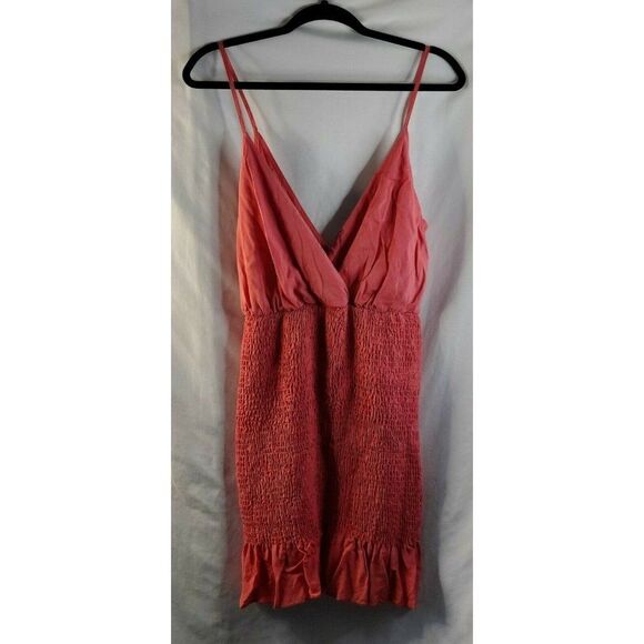 NWT Blue Blush Elastic Body Ruffle Hem Sleeveless Dress Pink Womens Size Large - Picture 4 of 12
